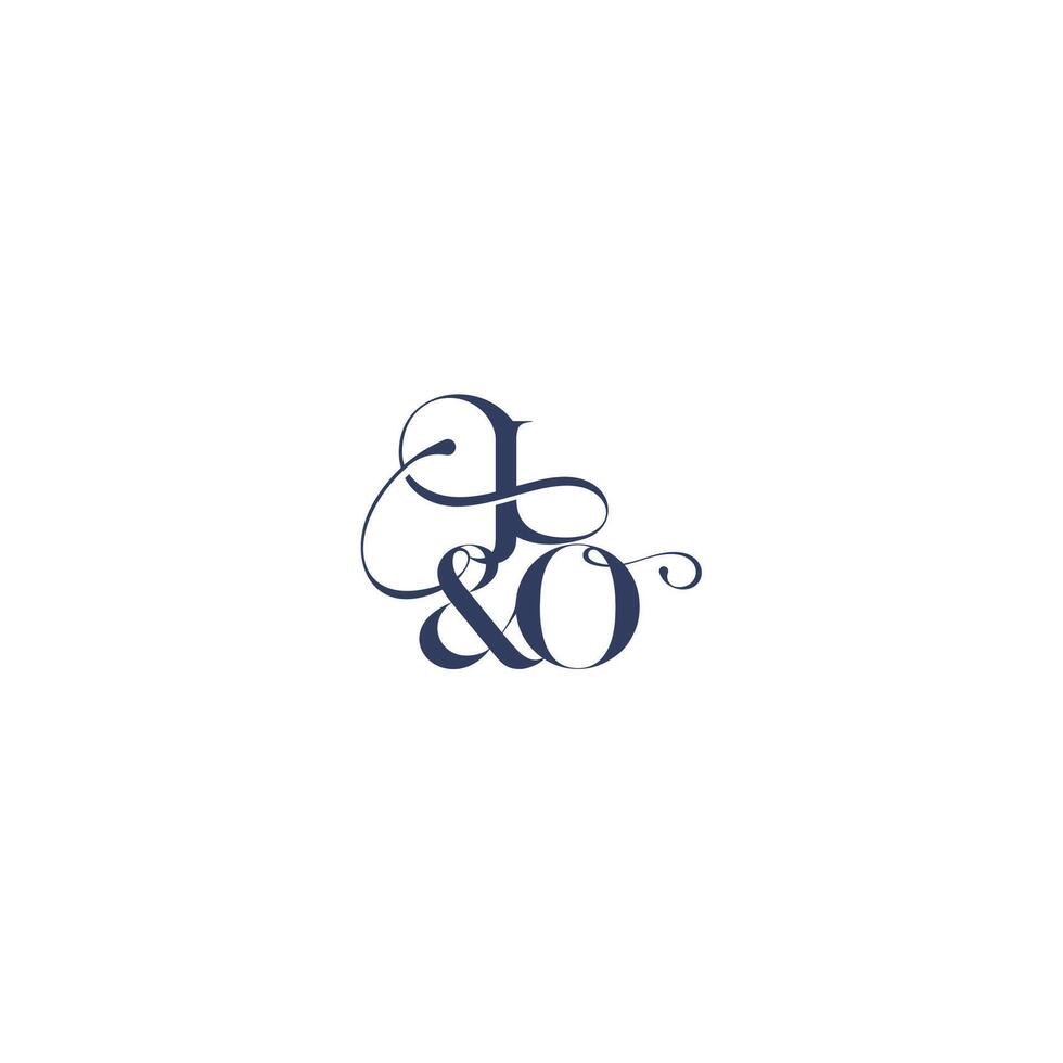 bold serif initial calligraphy wedding concept monogram letter elegant and luxury concept JO vector