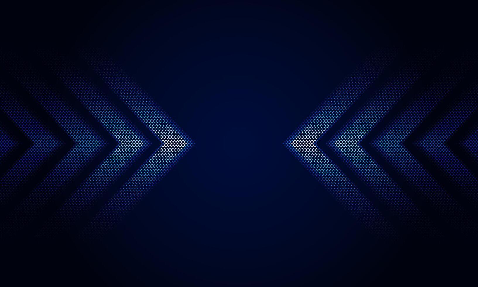 Dark blue abstract Light out technology and with neon dots with glowing arrow vector