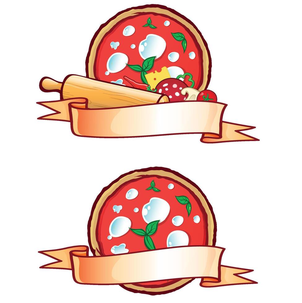 two pizza symbol element vector