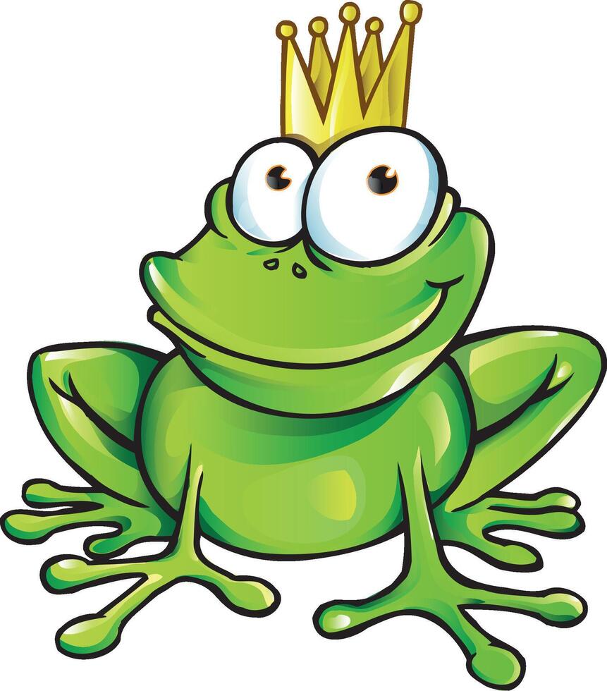 Frog with crown vector