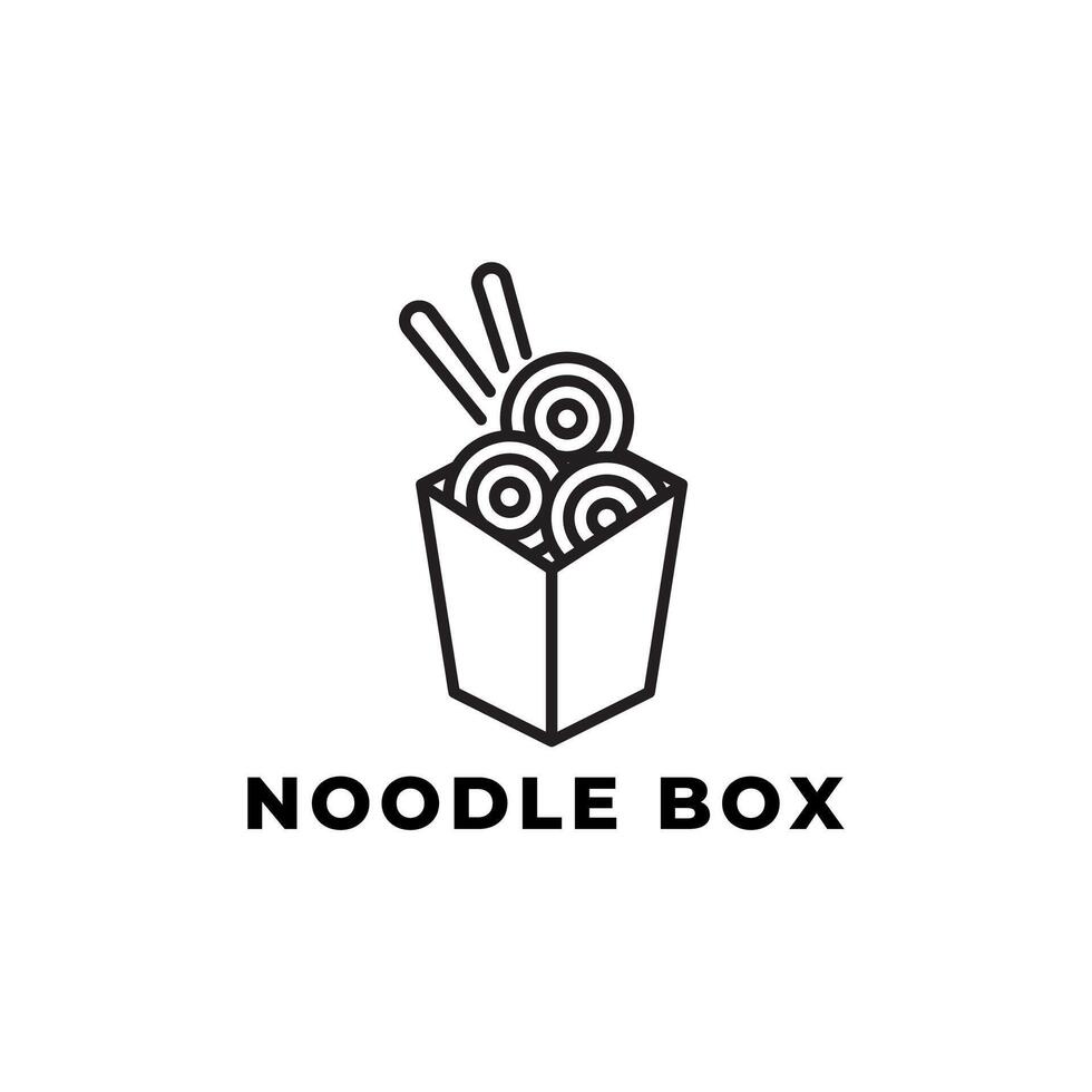 Noodle box logo design vector