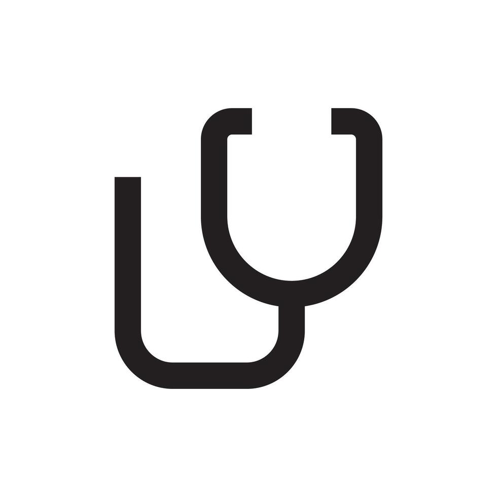 A black and white logo of a stethoscope vector