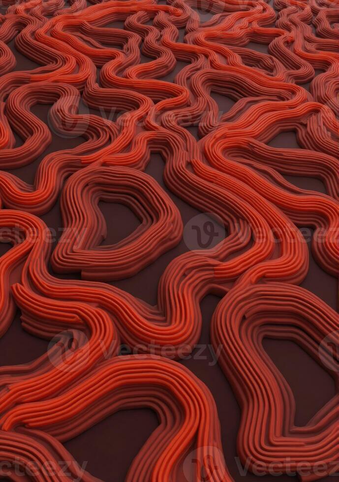 A 3d rendering of a red and black pattern photo