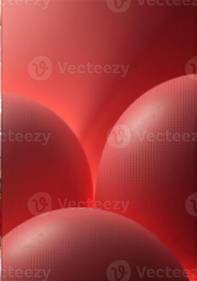 A red background with three balls in it photo