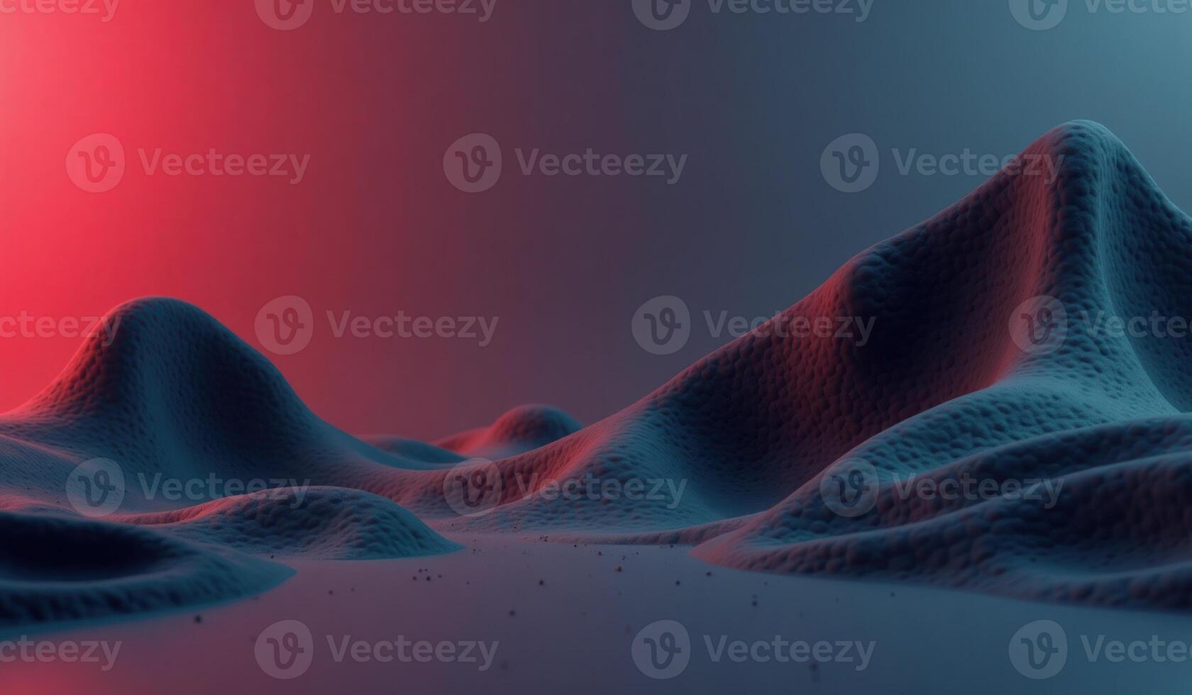 3d rendering of mountains and water photo