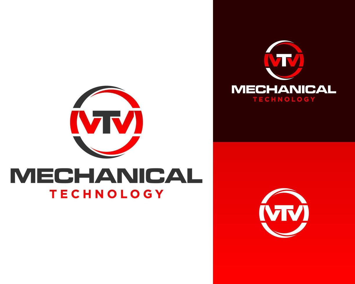 MT letters monogram mechanical technology industry logo design. vector