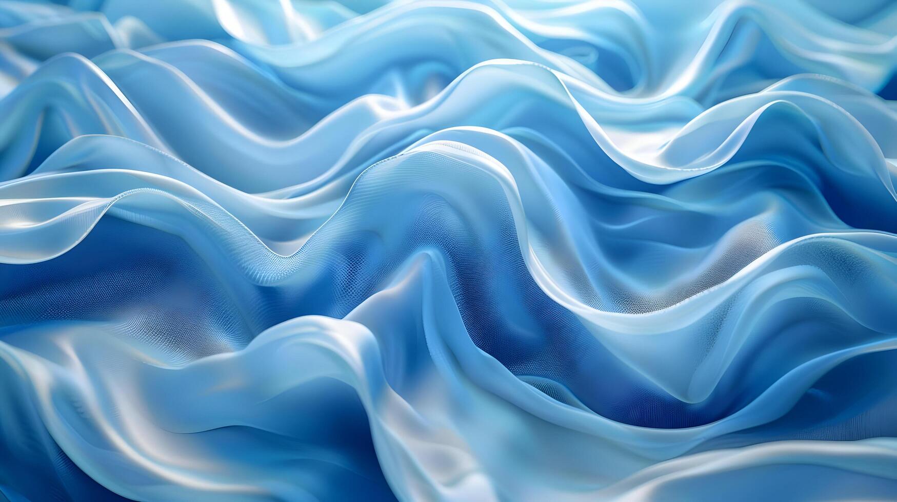 A blue and white fabric with waves photo