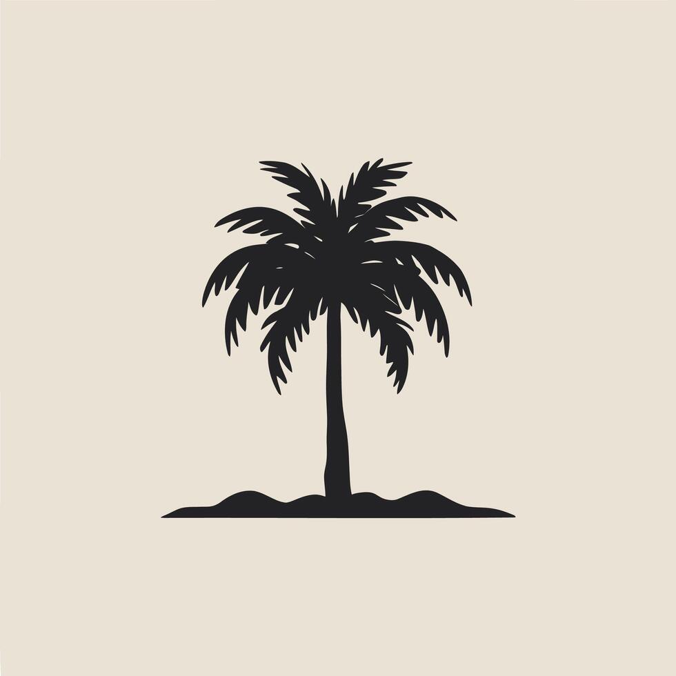Silhouette image of a palm tree, symbolizing tropical destinations, relaxation, and nature vector