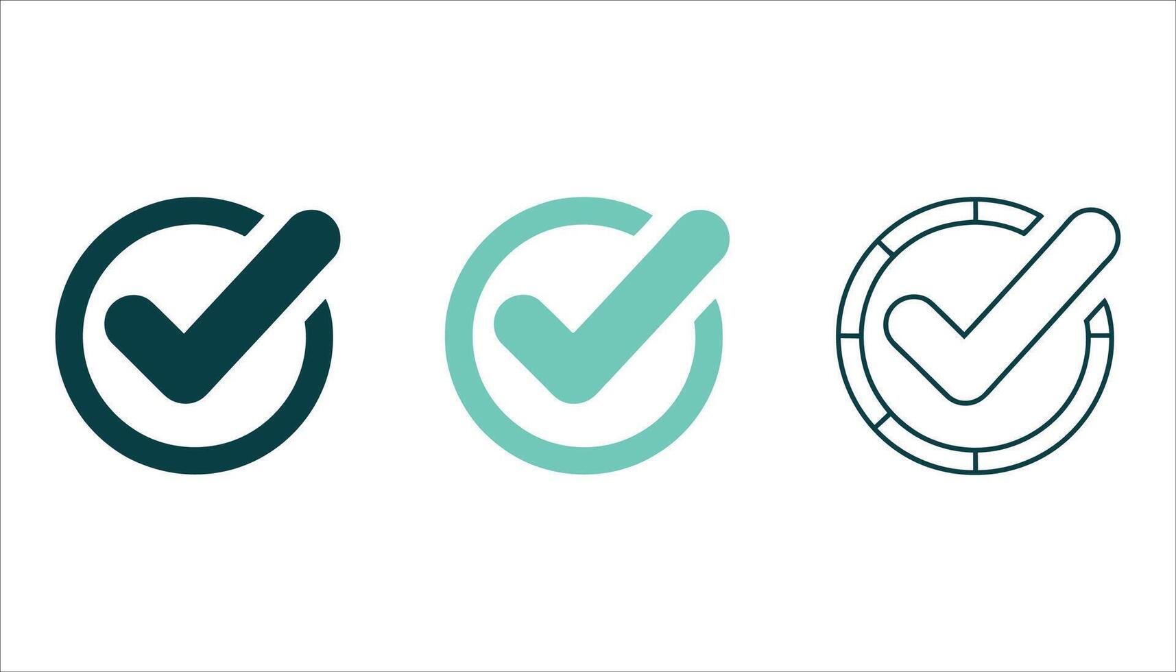 Check Symbol Collection. Completed, Done, and Certified Icons for Web and Graphics vector