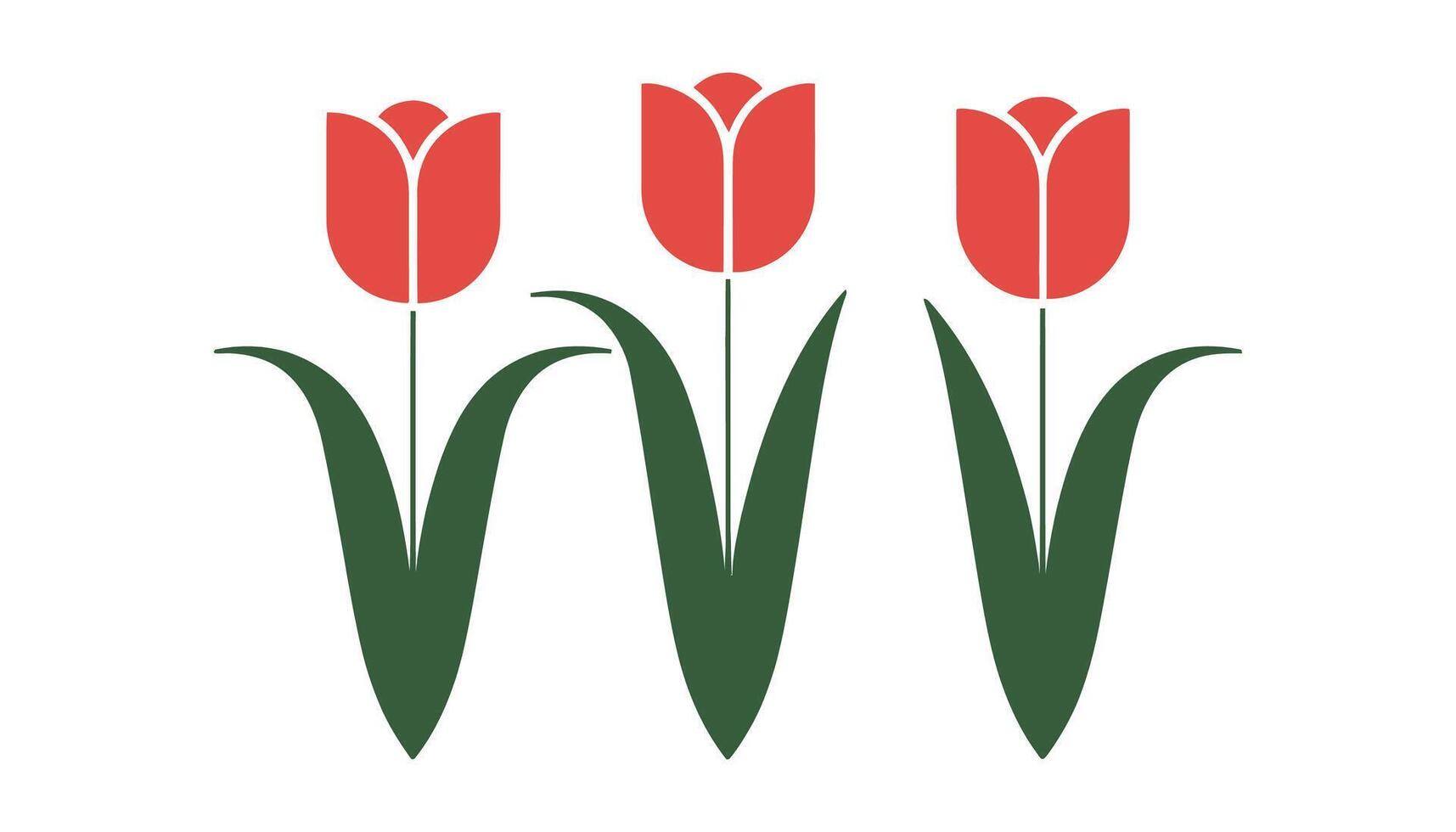 Simple Tulip Flowers Icon Art vector