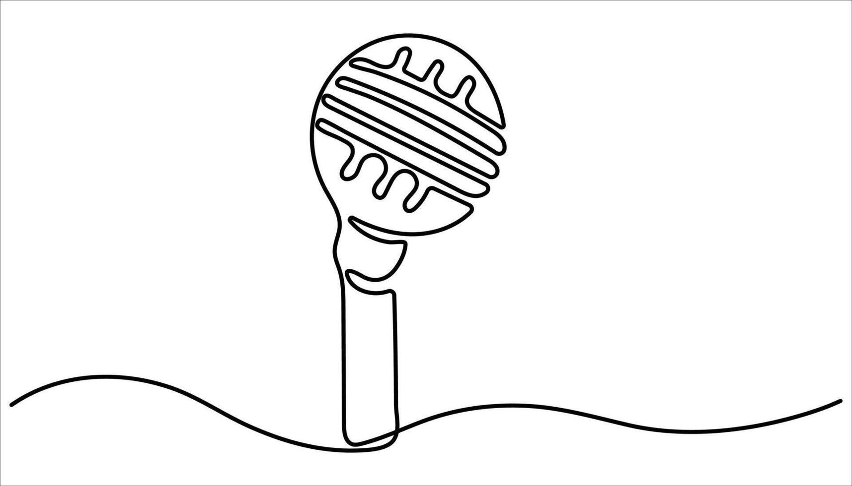 Vintage Microphone Continuous One Line Drawing. Continuous One Single Line Drawing Retro Microphone Logo Icon, Tattoo, Illustration Concept. vector