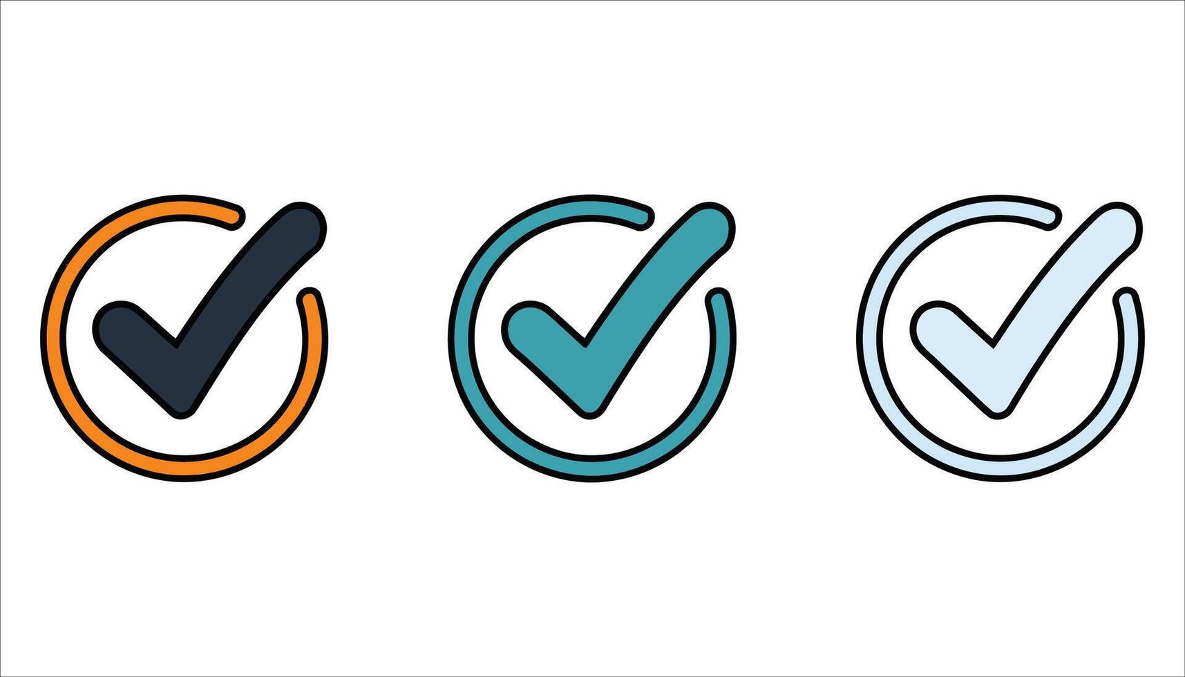Checkmark Icons. Verified, Approved, and Success Symbols for UI and Design. vector