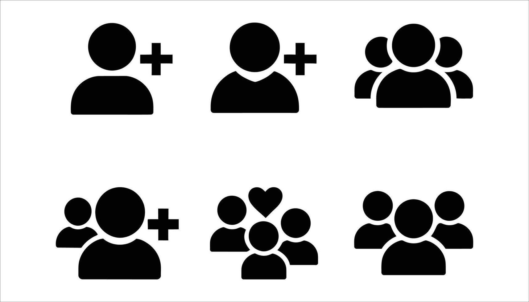 User Profile and Add Friend Icons. People, Social Media, and Community Symbols vector