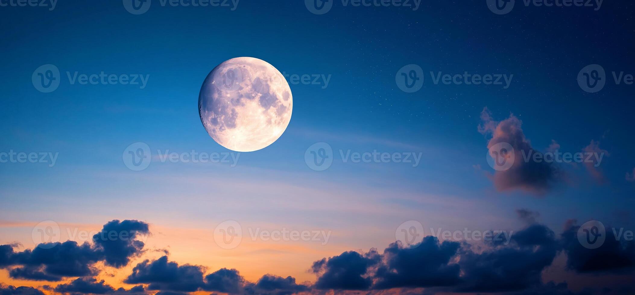 Full Moon Sunset Cloudscape photo