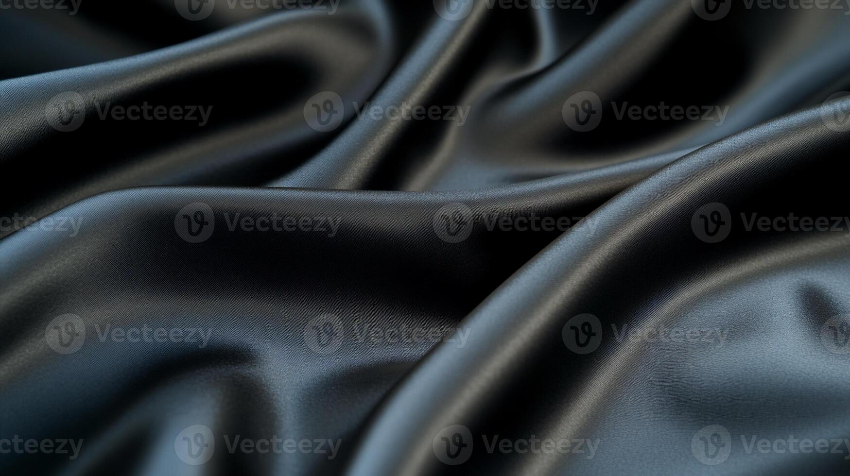 Black satin fabric with folds and folds photo