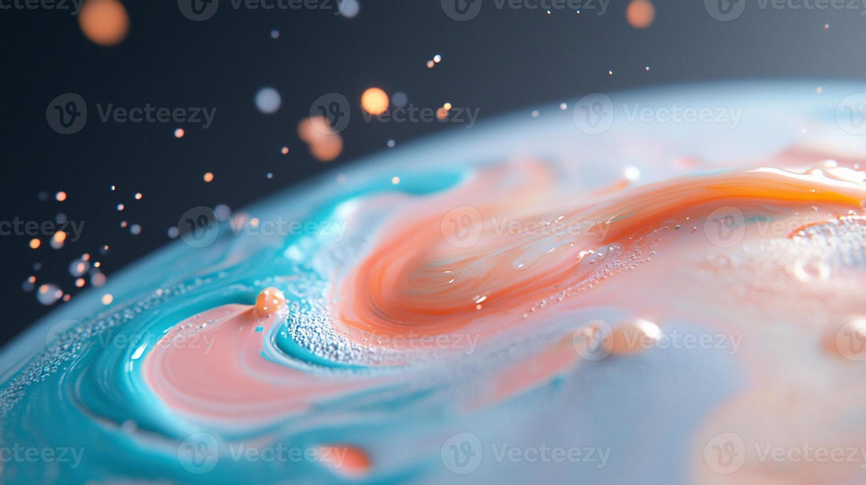 A close up of a liquid with bubbles and swirls photo