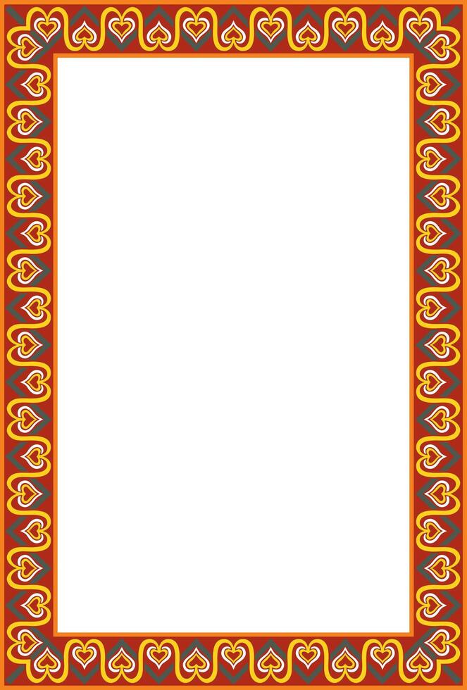 square european colored ornament. Rectangular pattern, circle, ring of the Middle Ages. Revival border. Decorations of palaces and churches vector