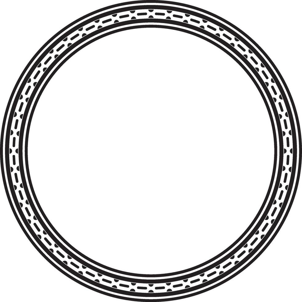 black monochrome round Egyptian ornament. Circle, frame, ring of ancient Egypt.Pattern of lotus flowers and sun. Template stained glass vector