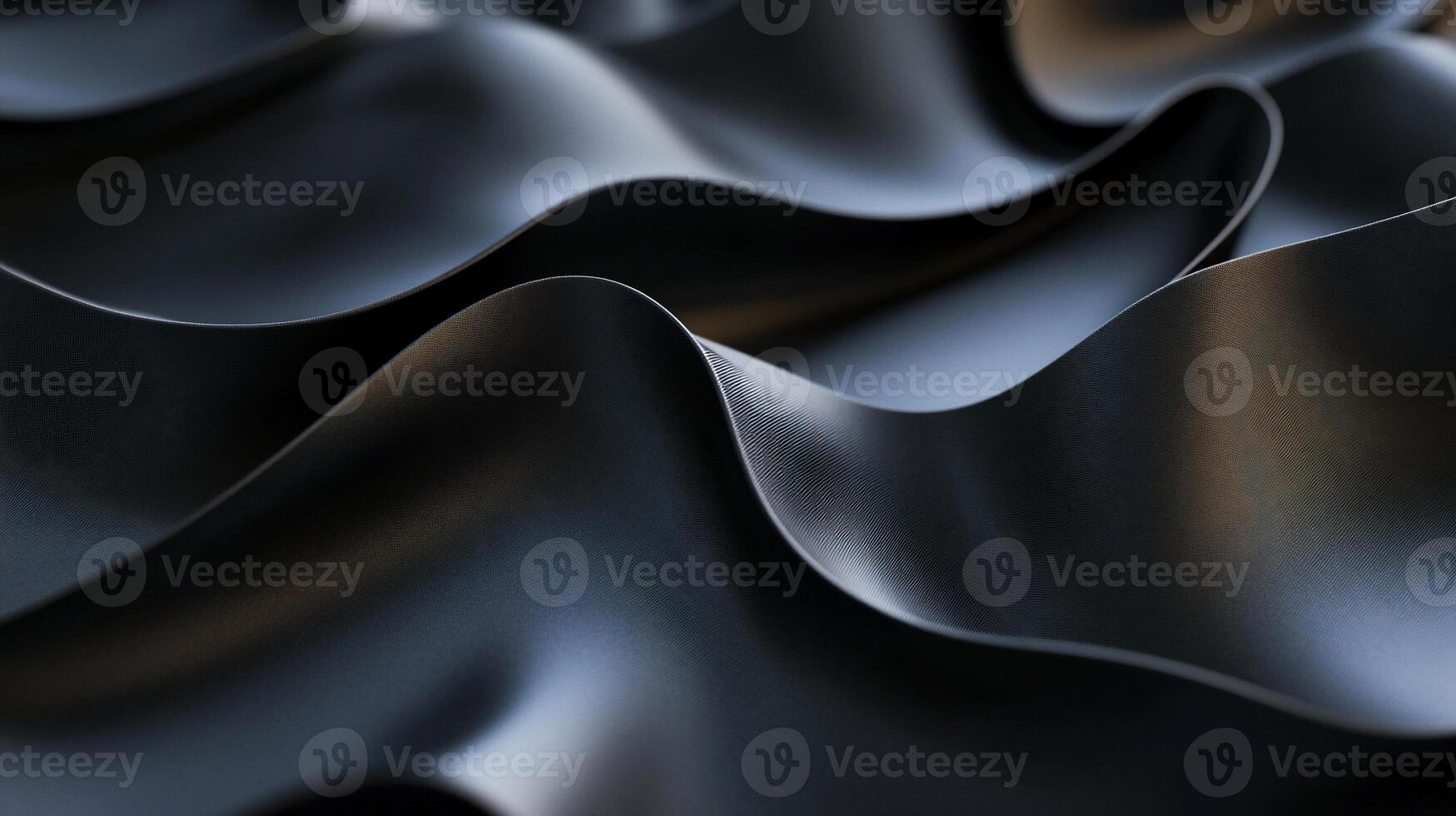 Abstract dark gray fabric waves, smooth, elegant, flowing textile texture. photo