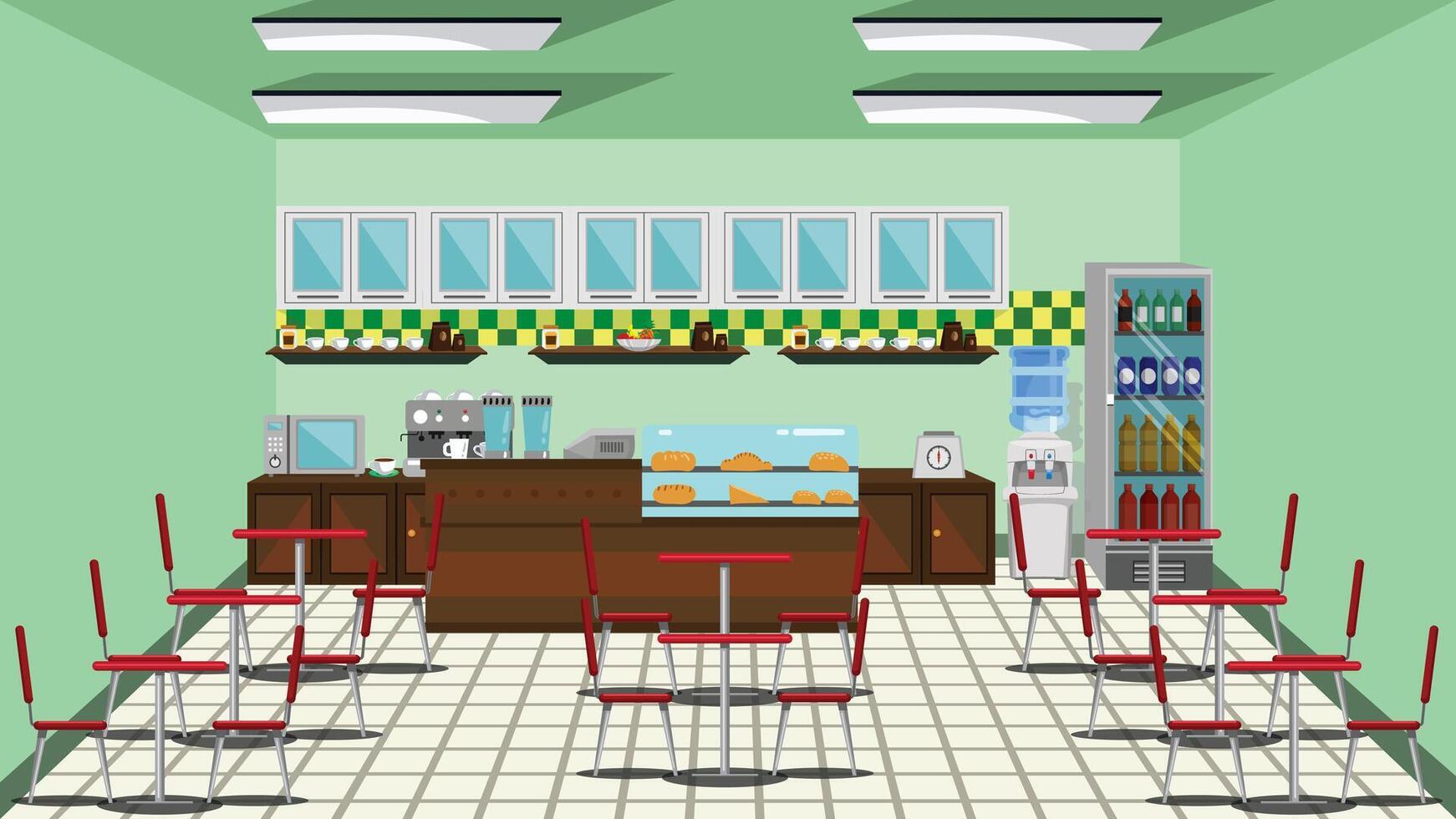 Lunchroom School Canteen Illustration vector