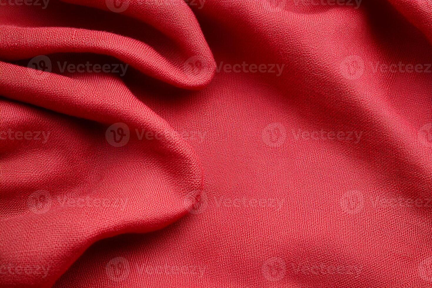 Red Fabric Texture Closeup. background photo