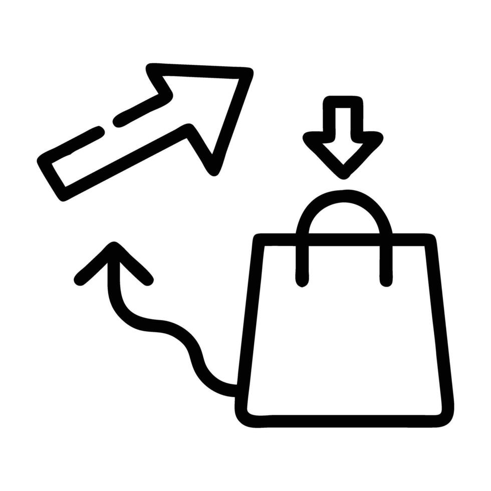 Digital product upsell strategy icon with shopping bag design isolated on white background vector