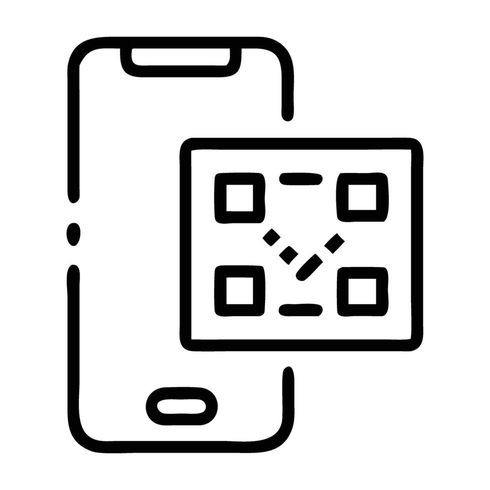 Pay with QR code icon with secure design isolated on white background vector