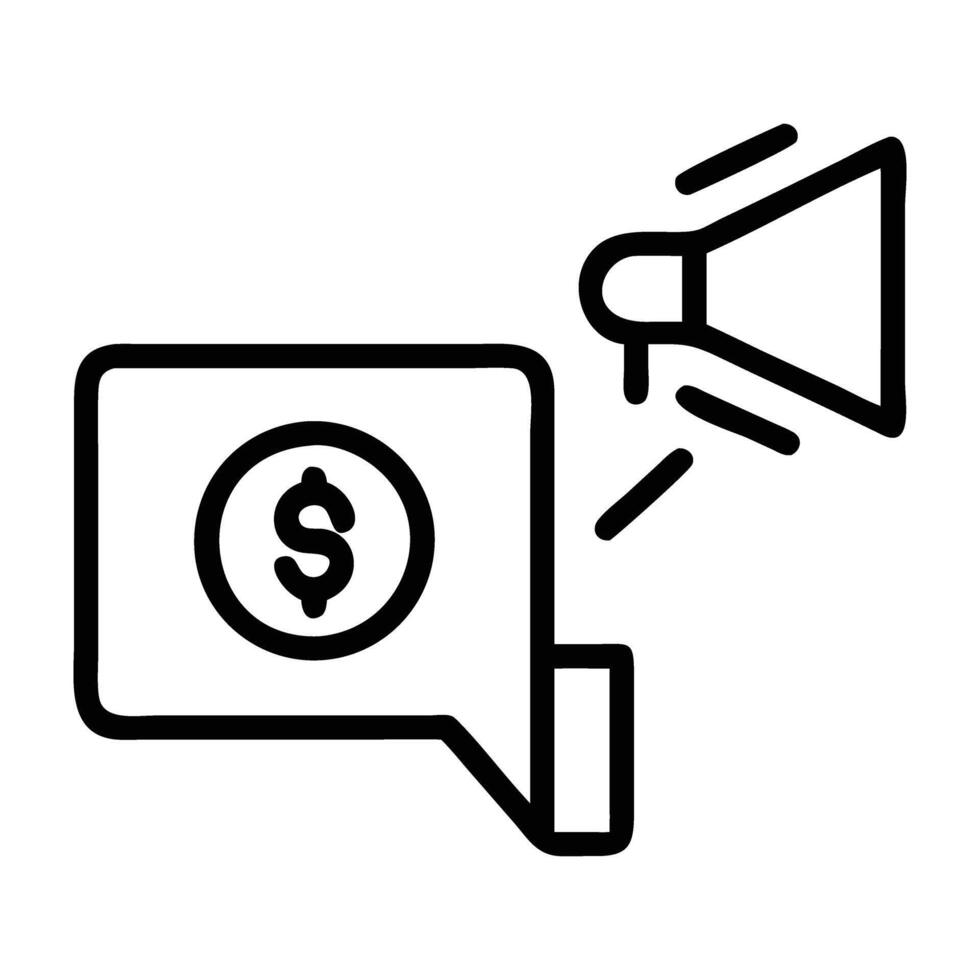 SMS marketing campaign icon with message and dollar sign detail on white background vector