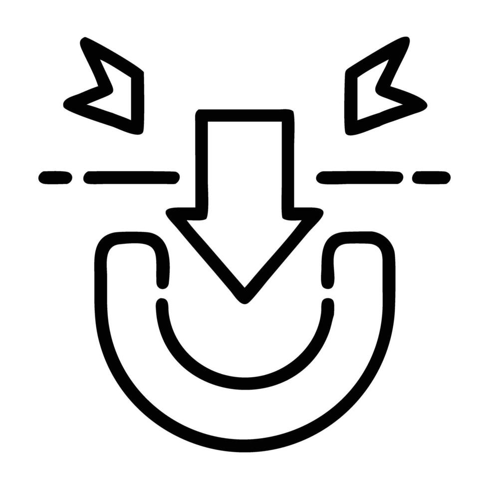 Lead magnet strategy icon with download button and modern design on white background vector
