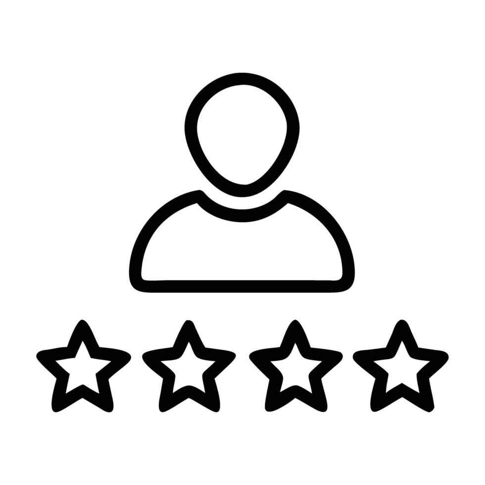 User rating icon with five stars in a row and modern design on white background vector