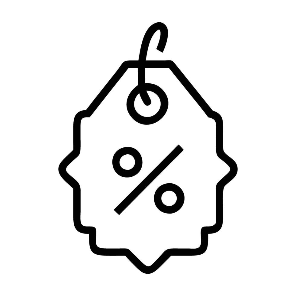 Percentage discount tag icon with clear design isolated on white background vector