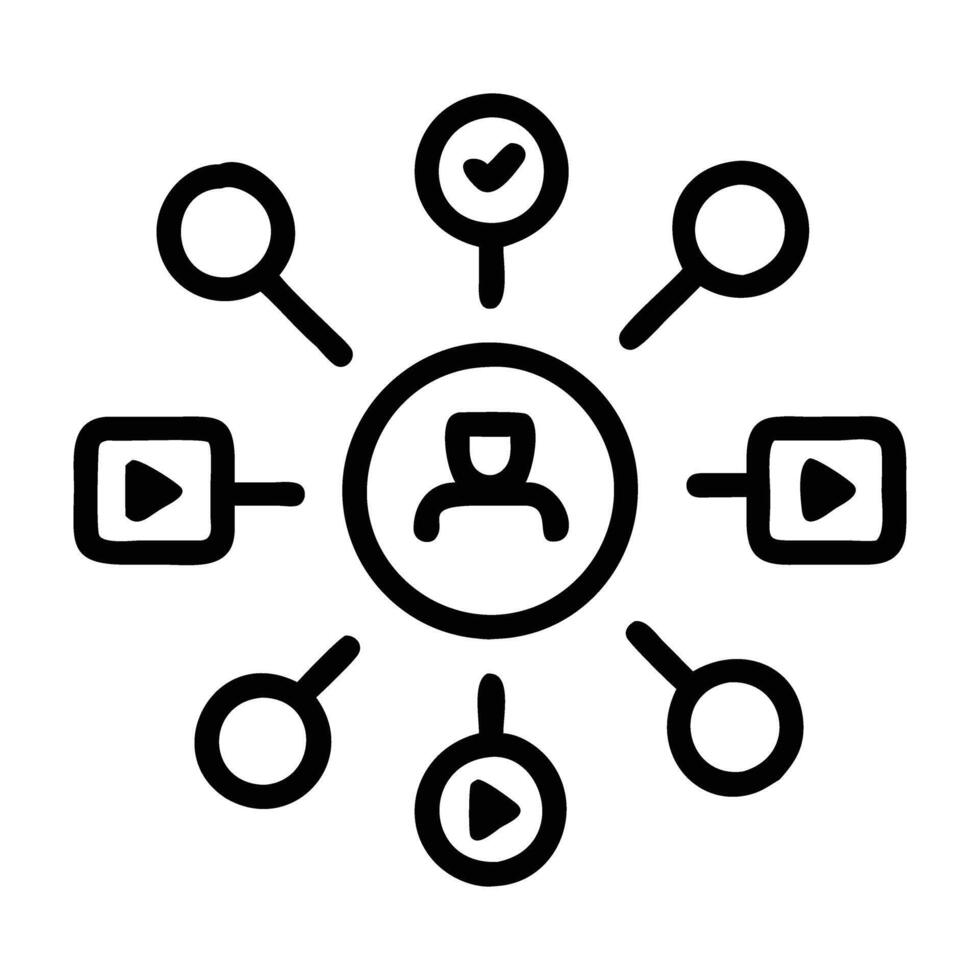 Micro influencer marketing strategy icon with small use design on white background vector