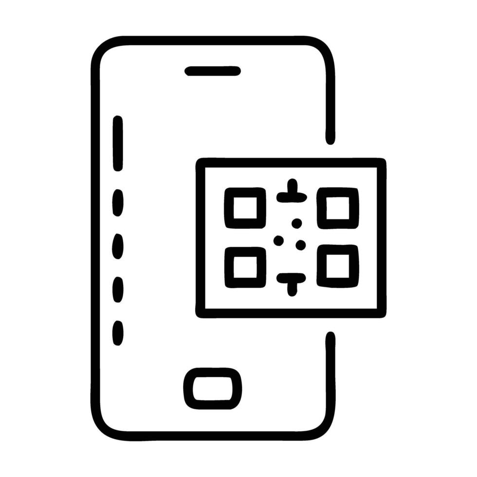 QR code for checkout icon with modern design isolated on white background vector