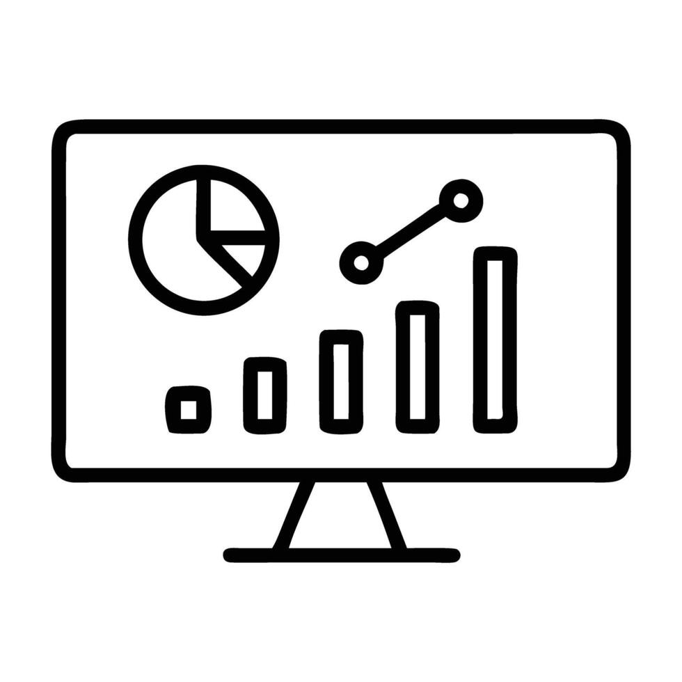 Marketing campaign performance dashboard icon with clear chart design on white background vector