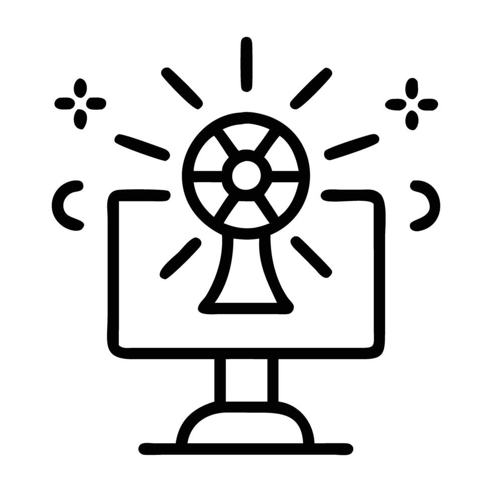 Online giveaway contest icon with spinning wheel design isolated on white background vector