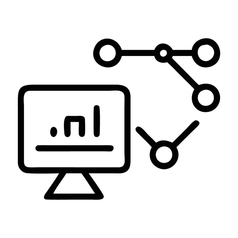 Data driven marketing analytics dashboard icon with clear design isolated on white background vector
