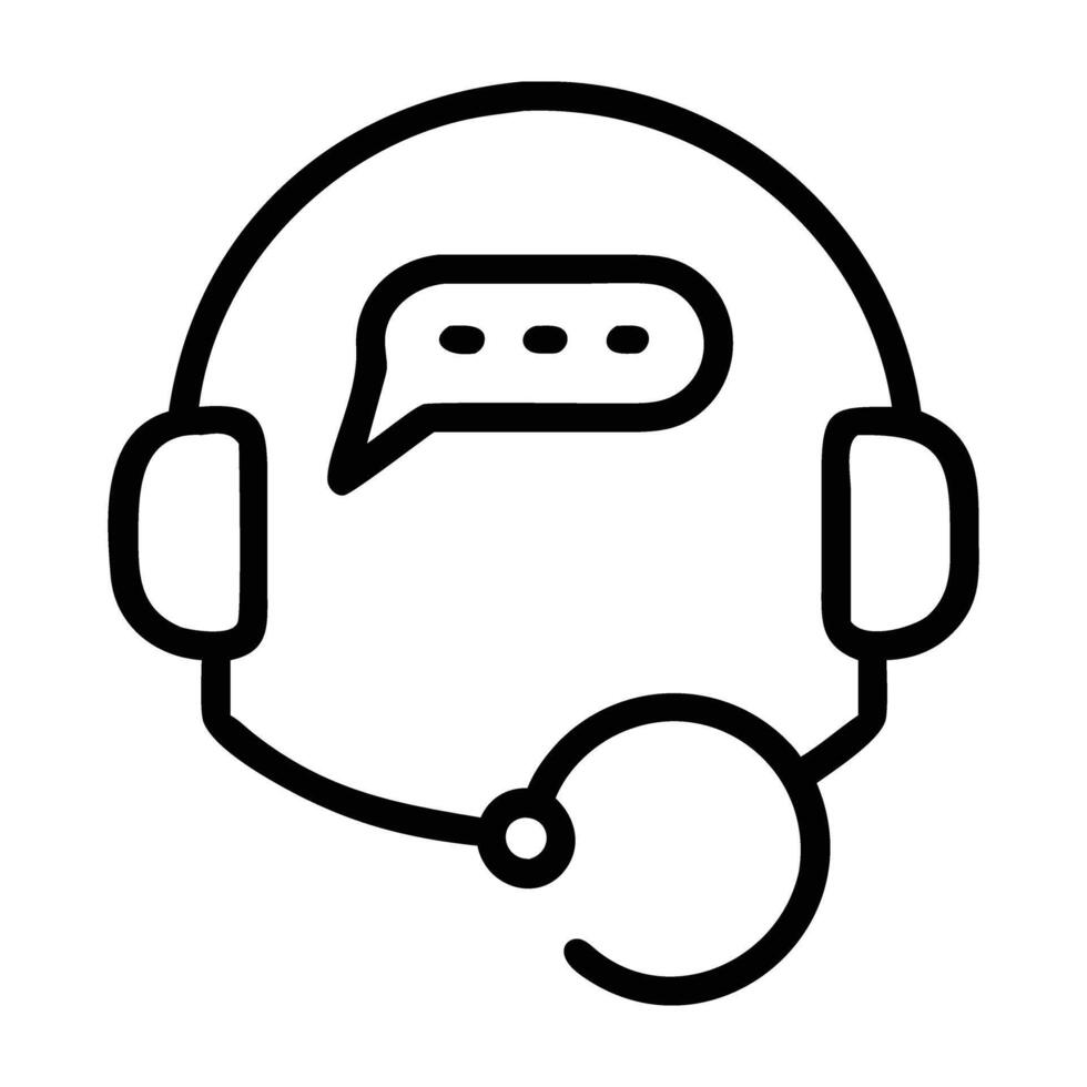 Chat support integration icon with headset and chat bubble design isolated on white background vector