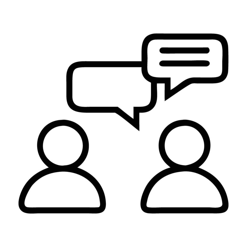 Online discussion forum engagement icon with people design isolated on white background vector