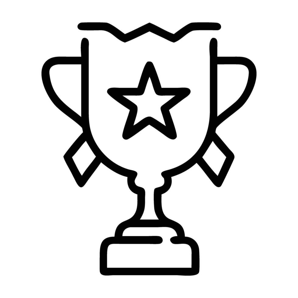 Customer loyalty badge icon with trophy and star design isolated on white background vector