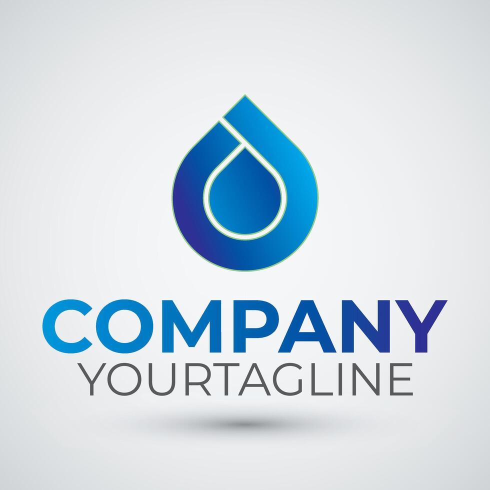 Abstract water drop logo design icon template vector