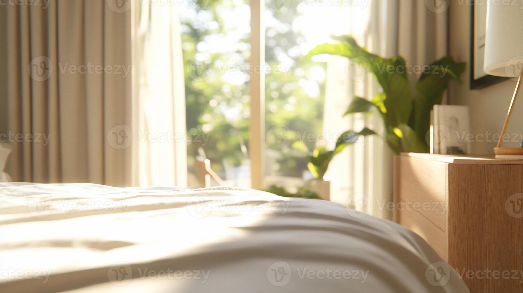 Bedroom Sunlight, Cozy Morning photo
