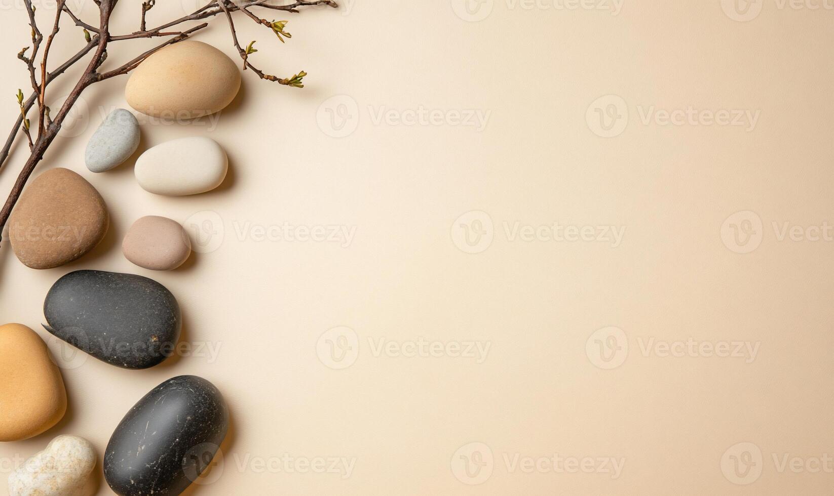 Stones and Branches on Beige Surface photo