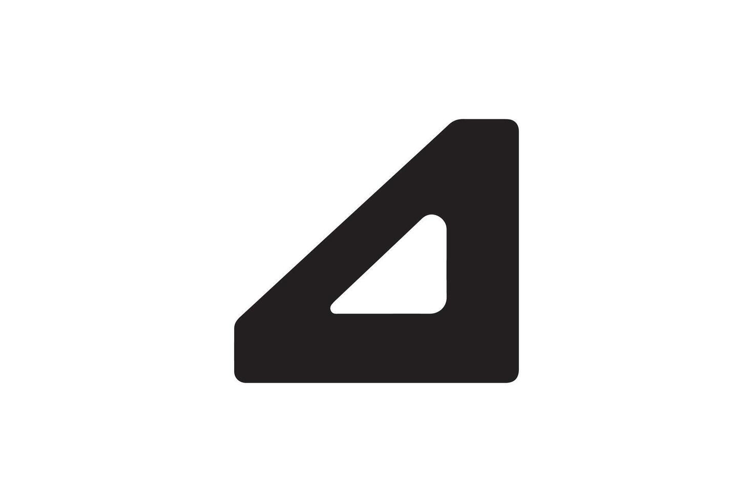 A black and white image of a number four vector
