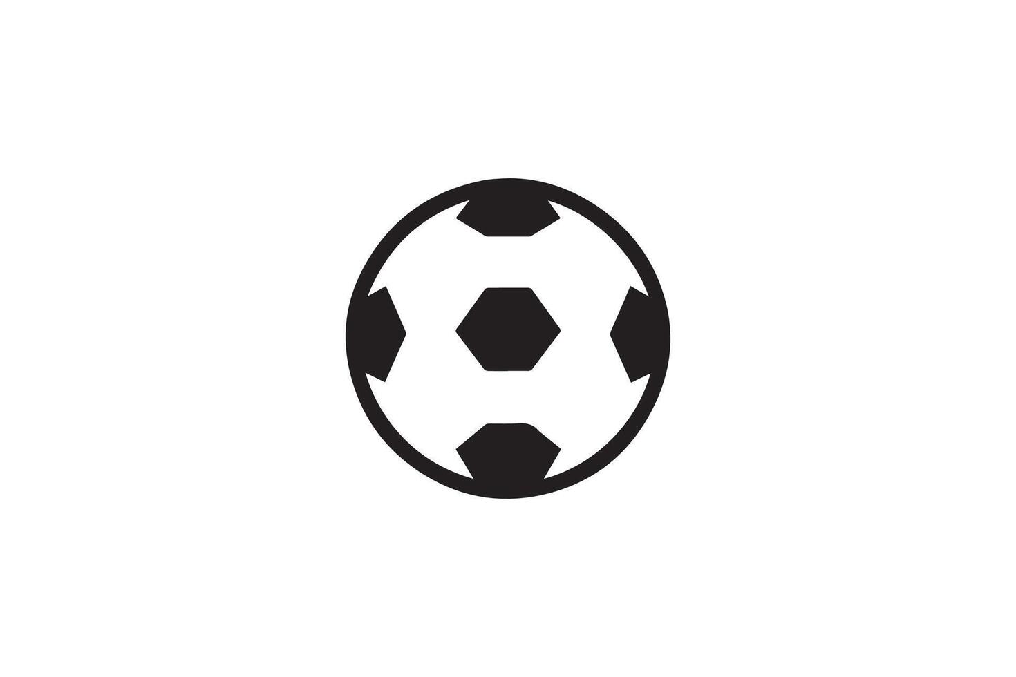 A black and white soccer ball icon on a white background vector
