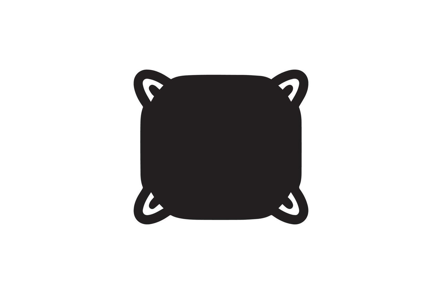A black and white square with a cat's face on it vector