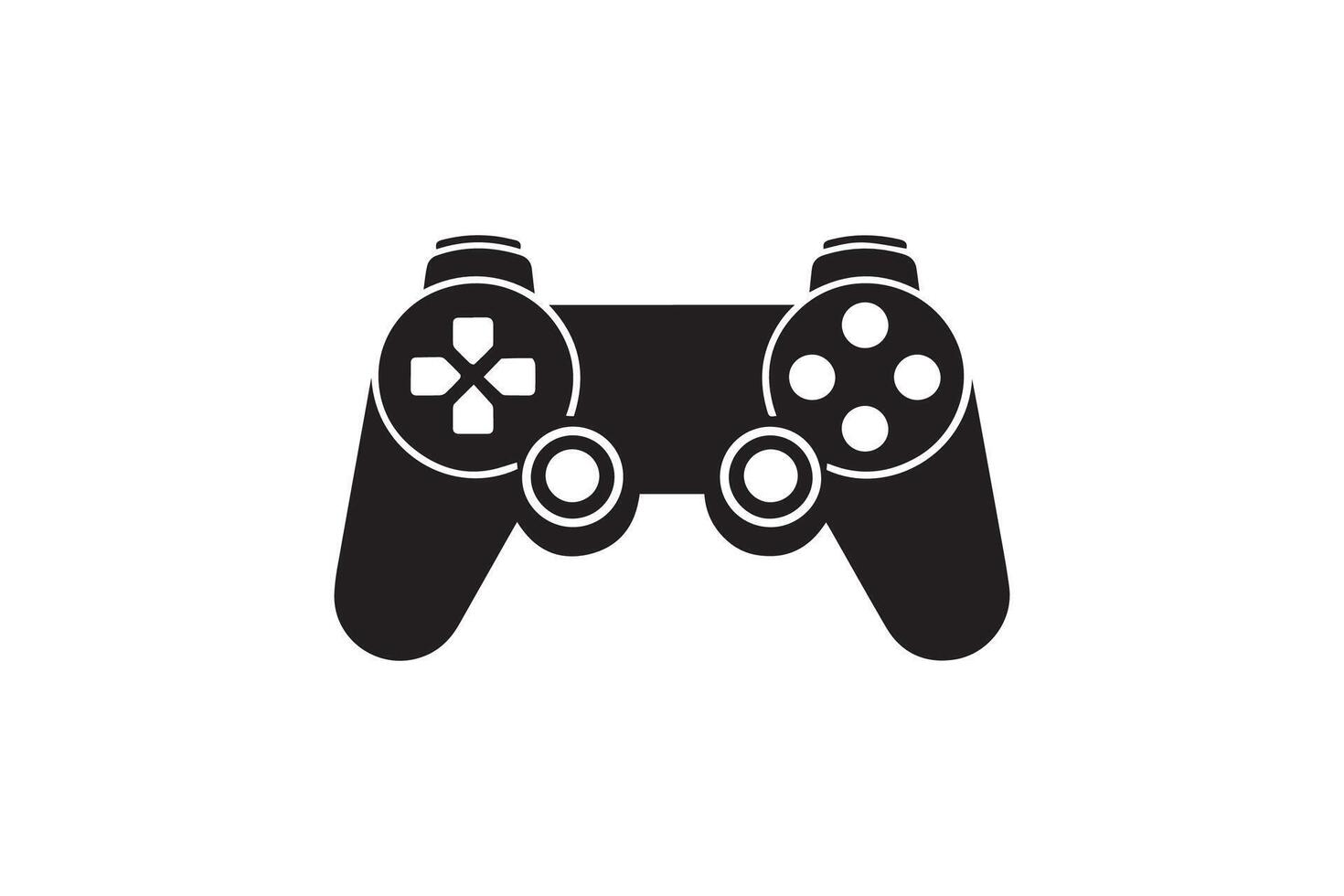 A black and white image of a game controller vector