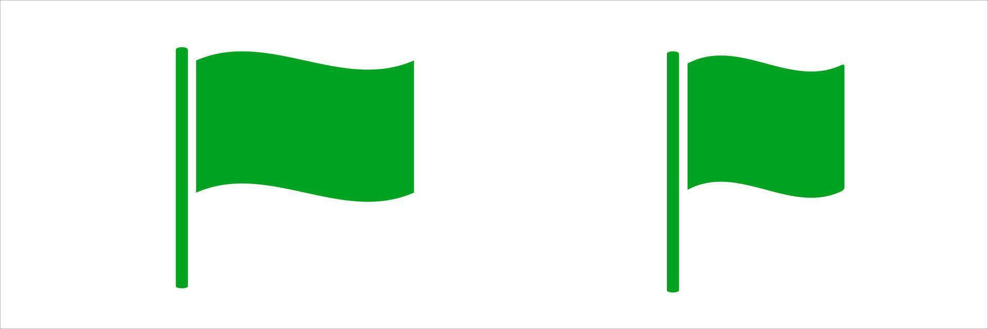 Two green flags icons on white background vector