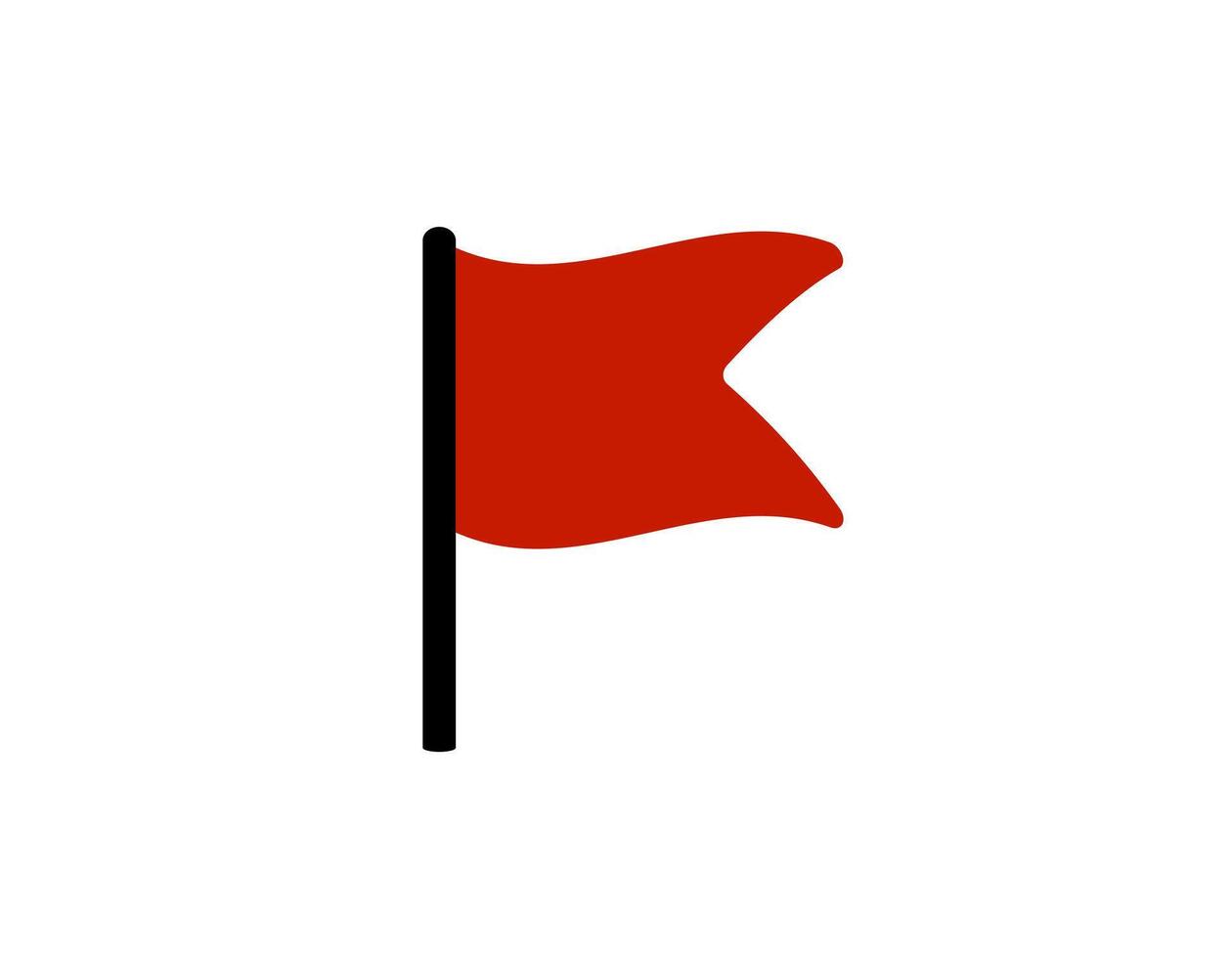 Red flag icon on white background depicting alert or warning signal vector
