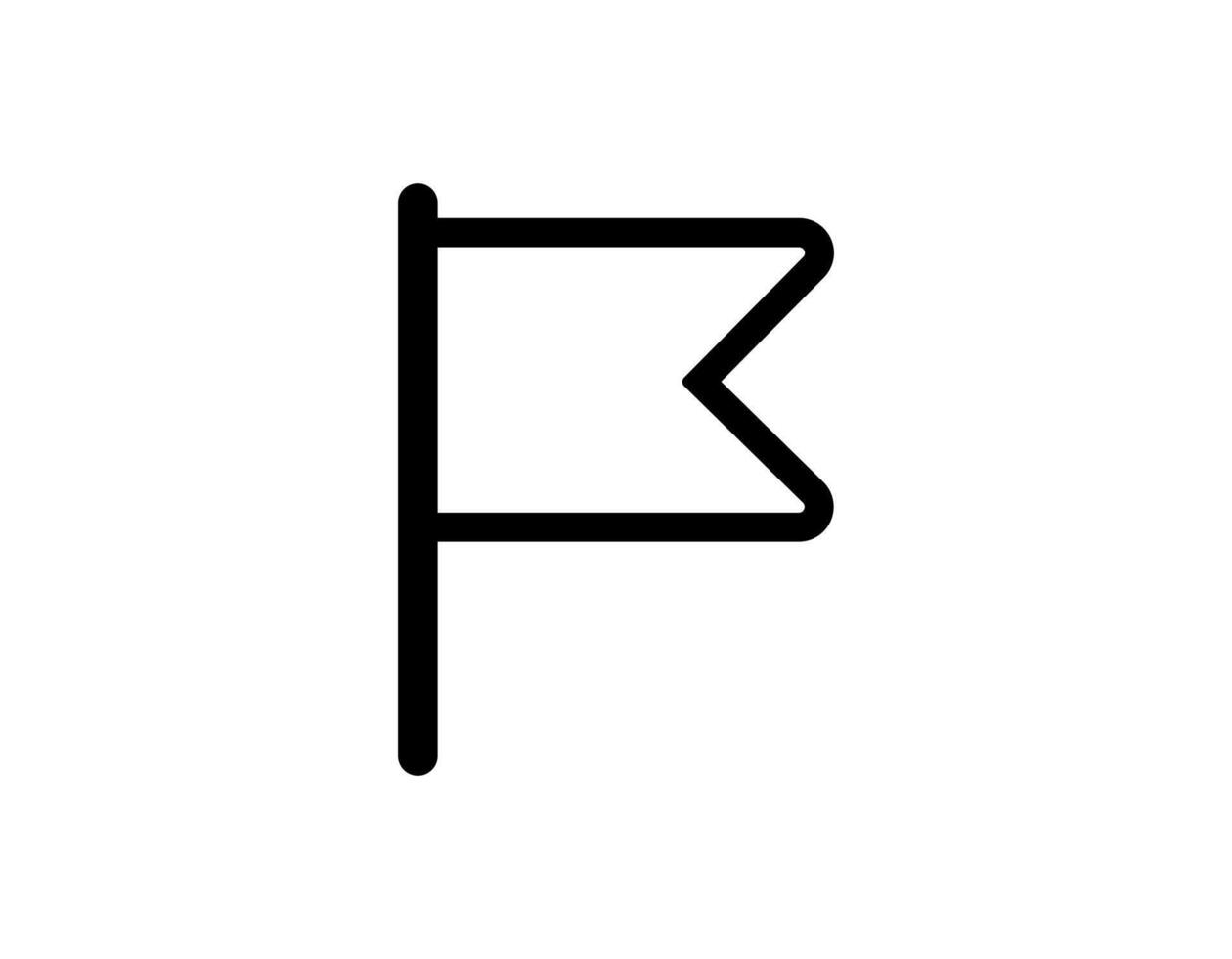 Simple flag icon with outline design vector