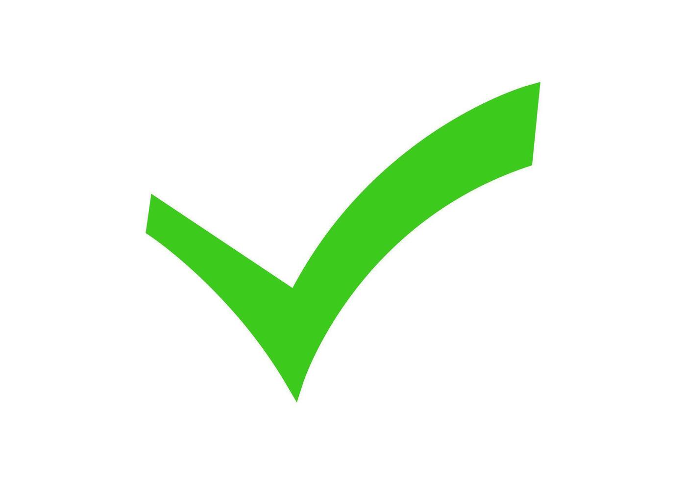 Green checkmark indicating approval or success vector